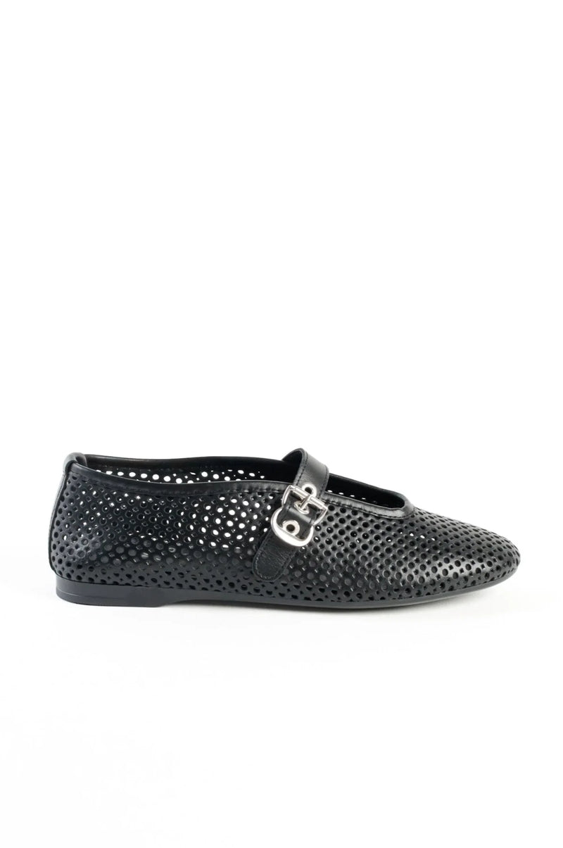 Carroll Leather Flat | Black
