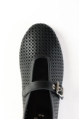 Carroll Leather Flat | Black