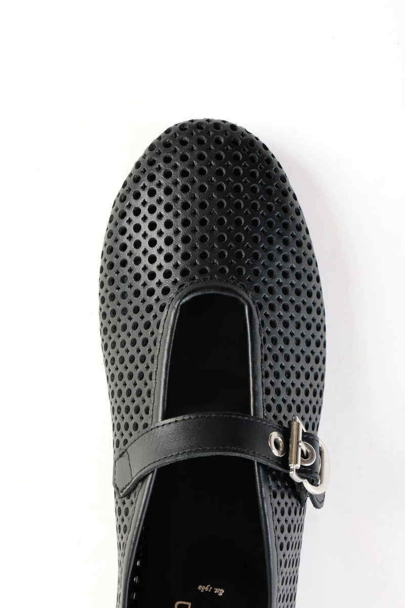 Carroll Leather Flat | Black