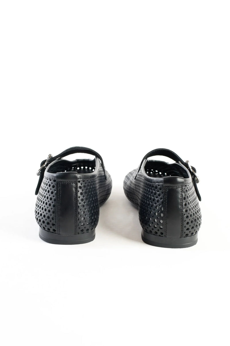 Carroll Leather Flat | Black