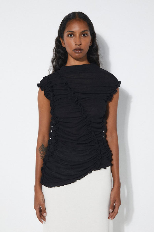 Mia wool top | black