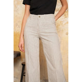 Cropped Stripe Jean | taupe