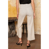 Cropped Stripe Jean | taupe