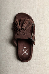 Helena Fringe Sandal | chocolate suede