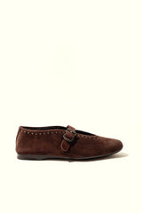 Merche Flat | chocolate suede