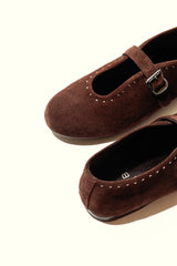 Merche Flat | chocolate suede