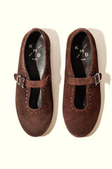 Merche Flat | chocolate suede