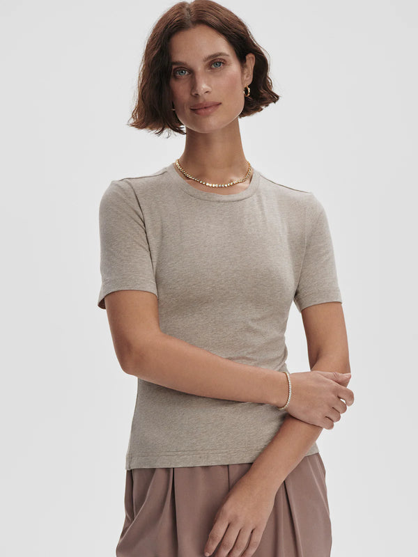 Regina Tee | Taupe Marl