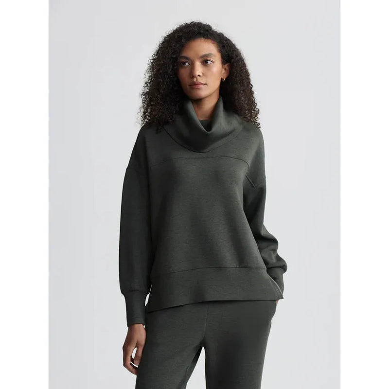 Priya Longline Sweat | Olive Marl