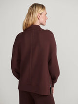 Novi Longline Mock Neck Sweater | Deep Mahogany