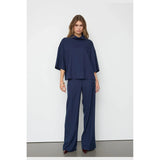 Gabie Pin Funnel Blouse | Navy