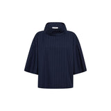 Gabie Pin Funnel Blouse | Navy