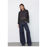 Melise Embroidered Shirt| Black