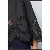 Melise Embroidered Shirt| Black