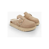 Grisel velour Leather Clog | Taupe