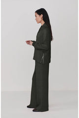 Macie Zip Hem Sweat | Olive Marl