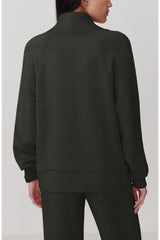 Macie Zip Hem Sweat | Olive Marl
