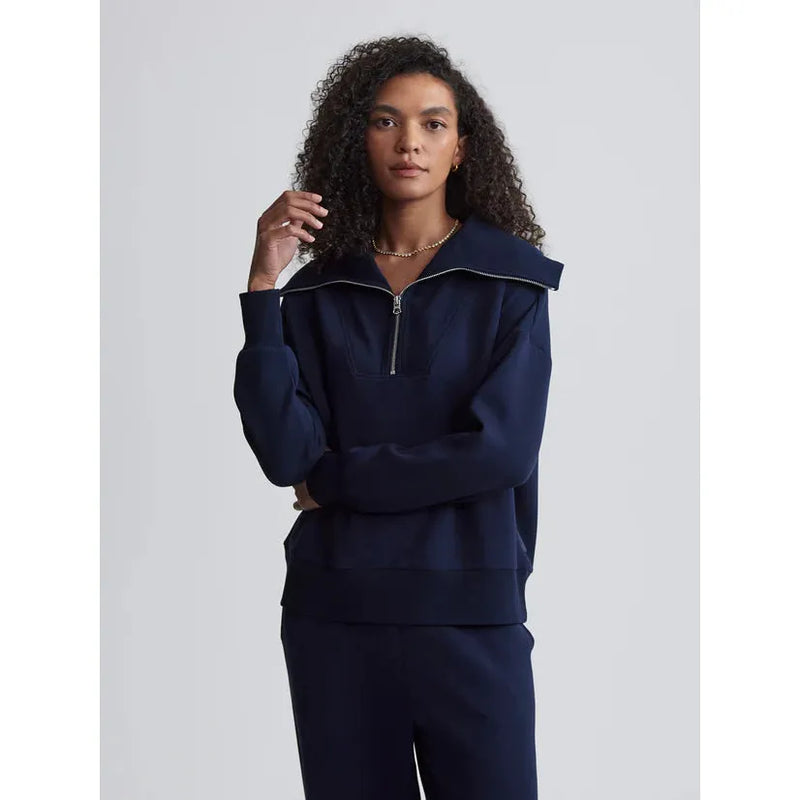 Cathrine Half Zip Sweat | Sky Captain